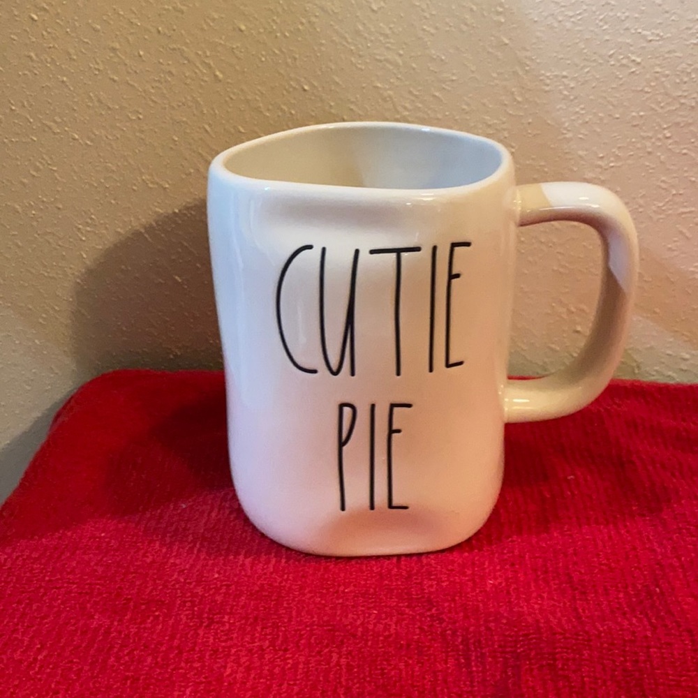 Rae Dunn Mug with “Cutie Pie” text
